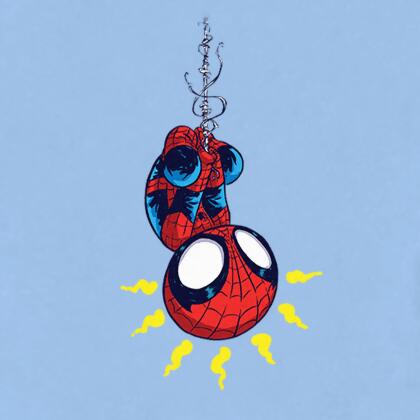Toddler's Marvel Chibi Spider-Man Hanging Upside Down Graphic T-Shirt alternate image