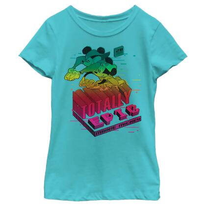 Girl's Mickey & Friends Mickey and Minnie Totally Epic Graphic T-Shirt