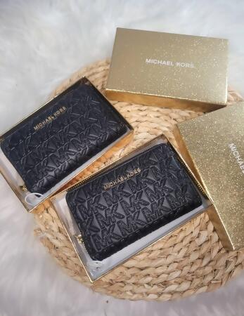 Michael Kors 金蔥滿版零錢包 卡包 梅西百貨限定禮盒組 （黑） 
