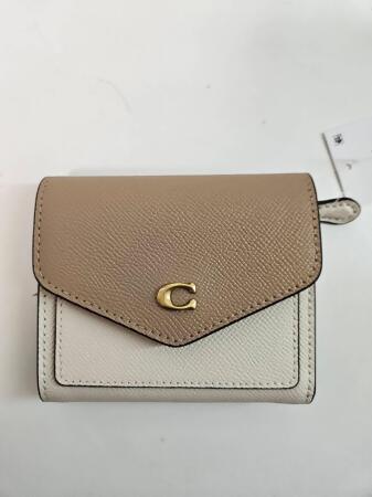 COACH 專櫃款 WYN 小號拼色錢包女士零錢包短夾 