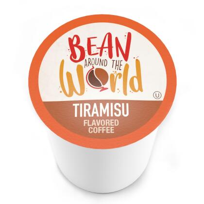 Bean Around The World Tiramisu Flavored Coffee Pods,Keurig 2.0 compatible, 40 CT 