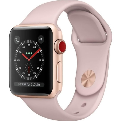 Apple Watch 3 GPS Cellular 38mm Gold Aluminum Case - Pink Sand Sport Band - Open Box 