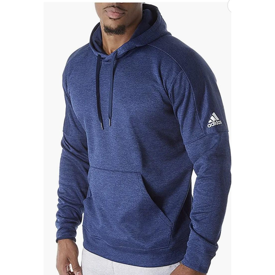 Adidas men's athletics team issue fleece logo pull over hoody Clearance