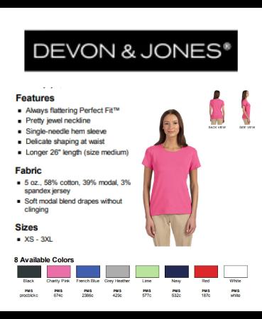 DP182W Devon & Jones Ladies' Perfect Fit™ Shell T-Shirt