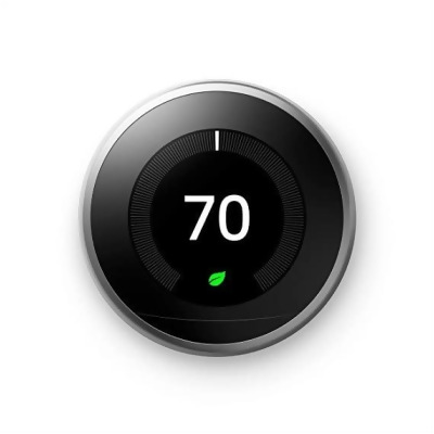 Google Nest Learning Thermostat 3rd Gen T3007ES - Stainless Steel - Open Box 