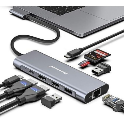 Hiearcool USB-C Hub MacBook Pro 4K Triple 9-in-2 Docking UCN3320 - Space Grey - Open Box 