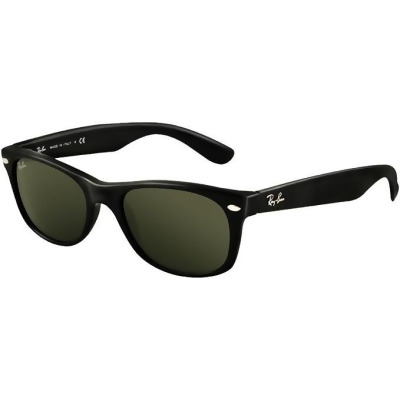 Ray-Ban New Wayfarer Solid Black G15 Lens Shiny Black Frame Sunglasses RB2132 - Open Box 