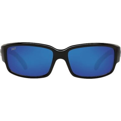 Costa Del Mar Caballito Rectangle Blue Mirror Black Frame Sunglasses Men 6S9025 - Open Box 
