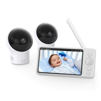 Eufy Security, Video Baby Monitor with Camera and Audio, 2-Cam Kit - White - Open Box 