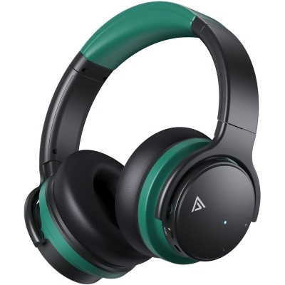 PurelySound E7 Active Noise Cancelling Wireless Bluetooth Headphones GREEN/BLACK - Open Box 