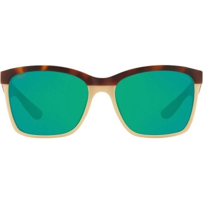 Costa Del Mar Women's Anaa Polarized Rectangular Sunglasses -GREEN/TORTOISE - Open Box 