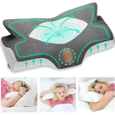 Elviros Cervical Memory Foam Contour Pillows Neck and Shoulder Pain - Queen Size - Open Box 