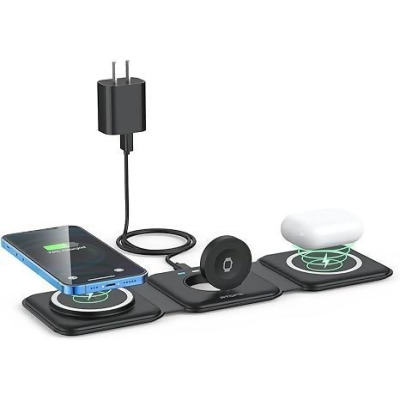 RTOPS Wireless Charger 3 in 1 Magnetic Travel Station W312-RTOPS - BLACK - Open Box 
