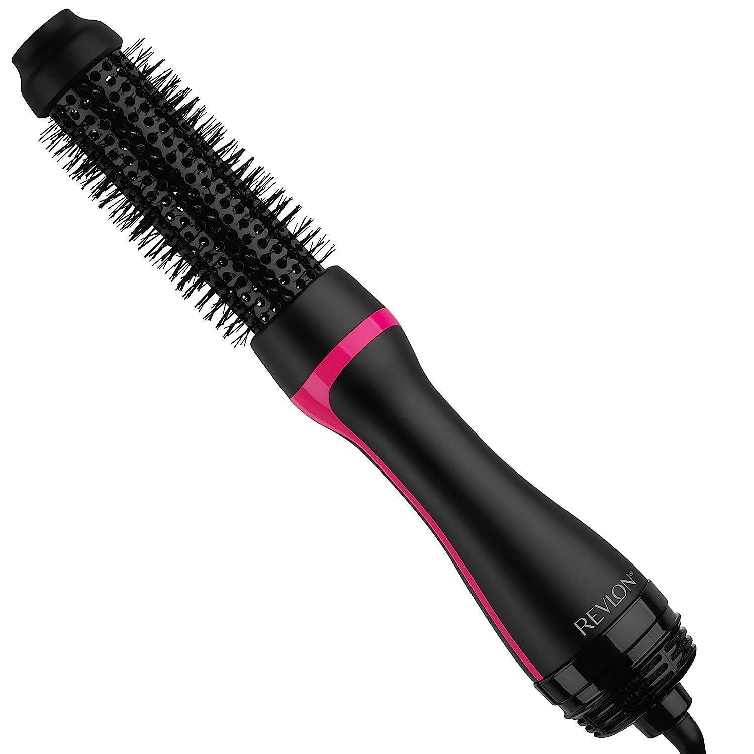 REVLON One Step 1-1/2in Root Booster Round Brush Dryer, Hair Styler - BLACK/PINK - Open Box