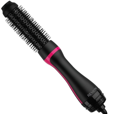 REVLON One Step 1-1/2in Root Booster Round Brush Dryer, Hair Styler - BLACK/PINK - Open Box 