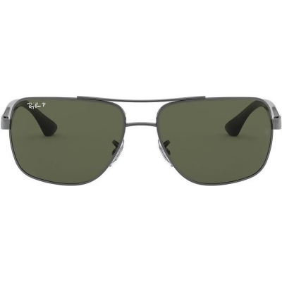 Ray-Ban Men's RB3483 Metal Square Sunglasses - POLARIZED GREEN/GUNMETAL - Open Box 