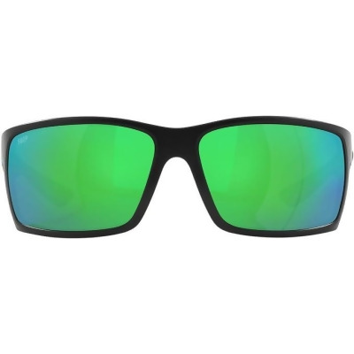 Costa Del Mar Men's Reefton Rectangular Sunglasses - Green LENSES/Blackout FRAME - Open Box 