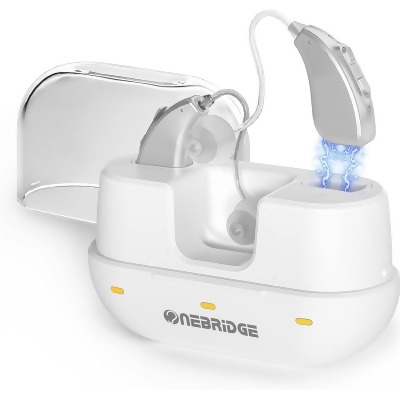 Onebridge Rechargeable Hearing Aids with 4 channel J707 - White/Silver - Open Box 