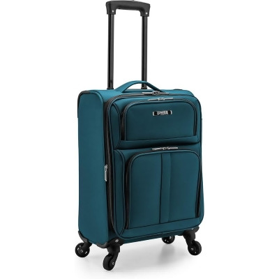 U.S. Traveler Anzio Softside Expandable Spinner Luggage Carry-on 22 Inch - Teal - Open Box 