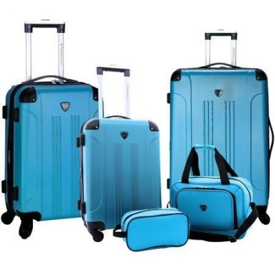 Travelers Club Chicago Plus Carry-on Luggage and Accessories Set of 5 Piece Teal - Open Box 