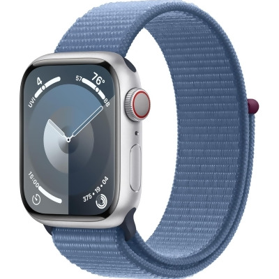 Apple Watch Series 9 GPS + Cellular 41mm Smartwatch -Silver Case/Blue Sport Loop 