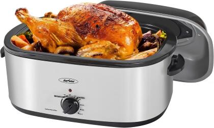 Sunvivi 20 Quart Roaster Oven with Self-Basting Lid YORO-20N-L - SILVER - Open Box 