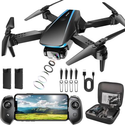 RADCLO X-28 Mini Drone with Camera - 1080P Foldable, Hover, 2 Batteries - Green - Open Box 