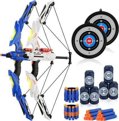 maysida Kids Bow and Arrow Set, 2-Pack, Lights Up, 988-706A - Blue + White - Open Box 