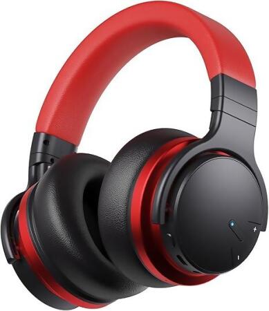 COMMALTA Active Noise Cancelling Headphones Bluetooth Headphones - Brilliant Red 