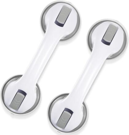 KVANT 12 INCH SHOWER HANDLE BATHROOM SAFETY BAR FOR SENIORS 2 PACK - WHITE - Open Box 