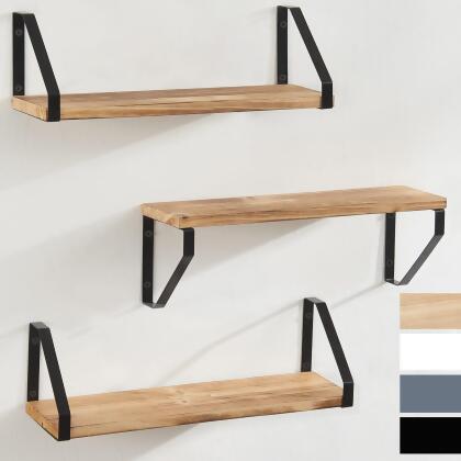 TFER FLOATING WALL SHELVES FOR BEDROOM/BATHROOM, SET OF 3 - NATURAL WOOD COLOR - Open Box 