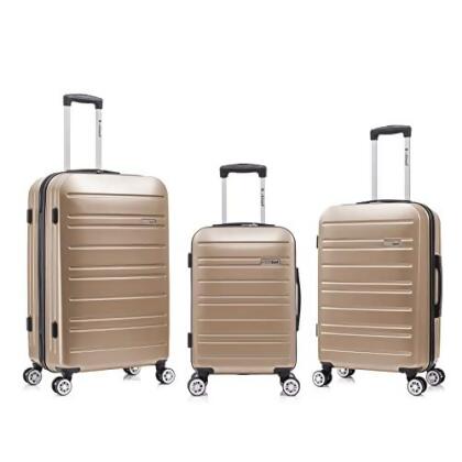 Rockland Irvine Hardside Spinner Wheel Luggage, Champagne, 19