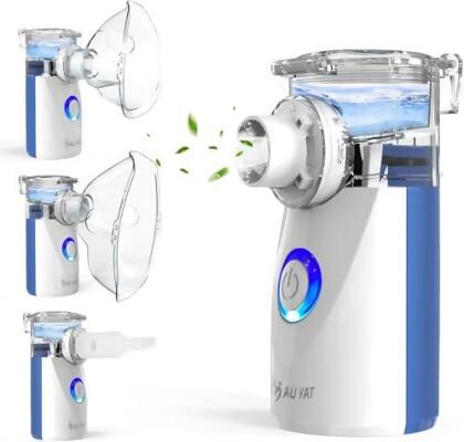 AU YAT Nebulizer for Adults & Kids, Portable NF0096 - White/Blue - Open Box 