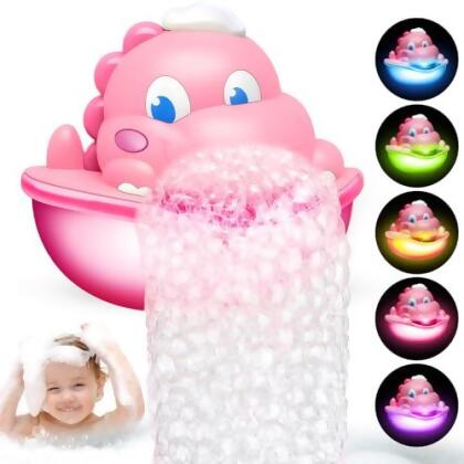 DIYFRETY BABY BATH TOYS LIGHT-UP BATH TOYS BATH BUBBLE MACHINE - PINK - Open Box 