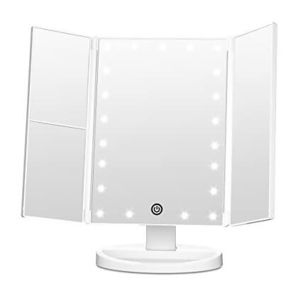 FASCINATE Trifold Vanity Mirror with Lights, Lighted Makeup Mirror 2X/3X - Open Box 