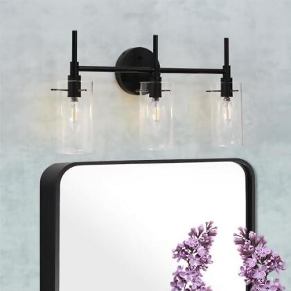 3 Light Bathroom Light Fixtures, Matte Black Bathroom Vanity Light Retro Vintage - Open Box 