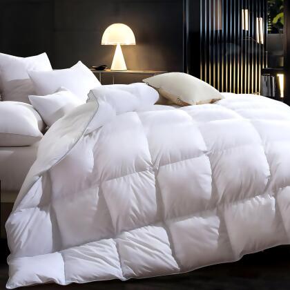 RIFENS 3D BAFFLE REAL DOWN COMFORTER 750 FILL-POWER ULTRA-SOFT FULL - WHITE - Open Box 