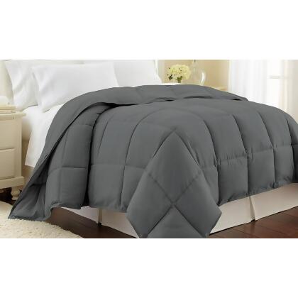LUXURY HOME DOWN ALTERNATIVE COMFORTER - TWIN - GRAY - Open Box 