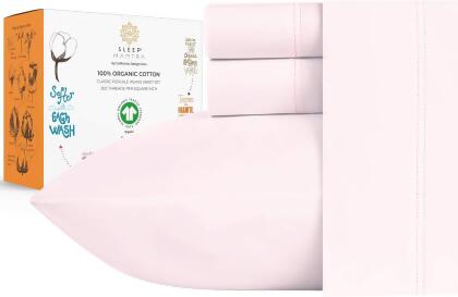 SLEEP MANTRA PREMIUM TWIN XL BED SHEET SET - BLUSH PINK - Open Box 