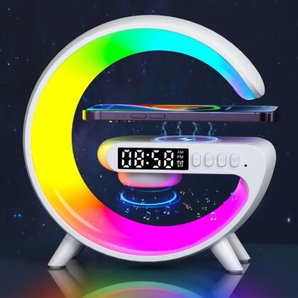 LONGZHUO SMART LED TABLE LAMP SMART SUNRISE ALARM CLOCK BLUETOOTH SPEAKER WHITE - Open Box 