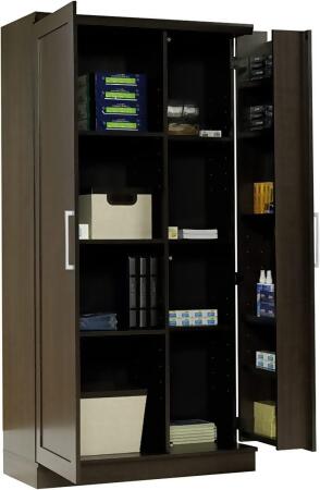 Realspace 36"W 12-Shelf Storage Cabinet 594165 - Dakota Oak - Open Box alternate image