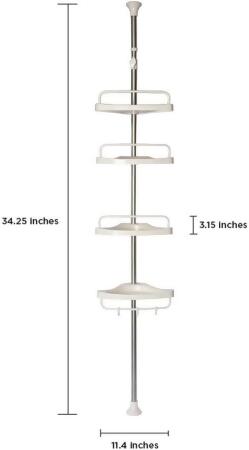 OrganizeME 4 Shelf Adjustable Shower Rack Rust Resistant - White - Open Box alternate image