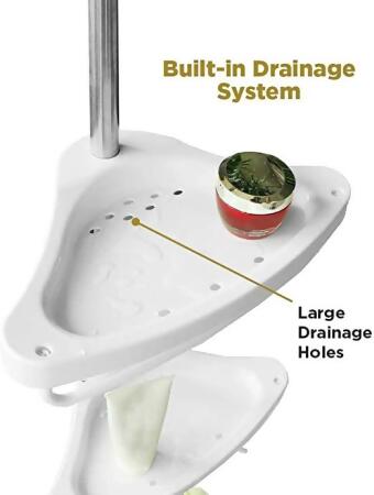 OrganizeME 4 Shelf Adjustable Shower Rack Rust Resistant - White - Open Box alternate image
