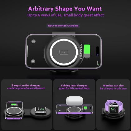 UCOMX Nano Mini Magnetic 2 in 1 Wireless Charger W203-B - BLACK - Open Box alternate image