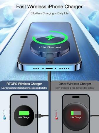 RTOPS Magnetic Wireless Charger W104 - GRAY - Open Box alternate image