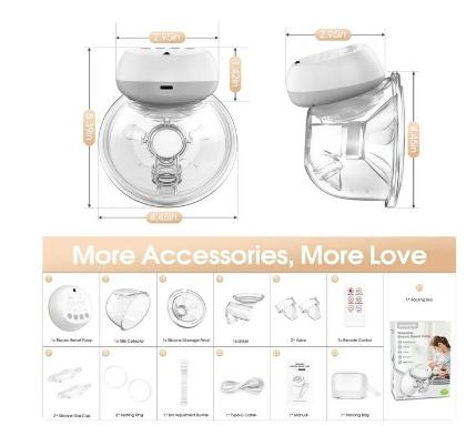 TOTMIZBY Wearable Breast Pump Portable 3 Modes & 30 Levels YM-805 - Open Box alternate image