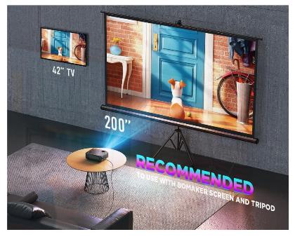 Bomaker Home Theater Projector Native Resolution: 1280*720 GC35 - GRAY - Open Box alternate image