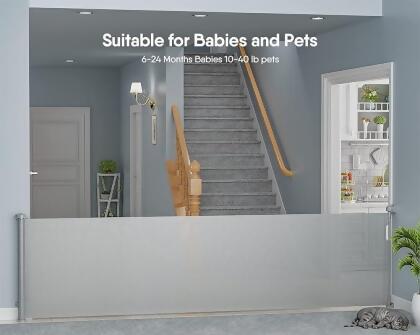 DynaBliss 118" Extra Wide Baby Gate Large Opening DynaBliss Retractable - Grey - Open Box alternate image