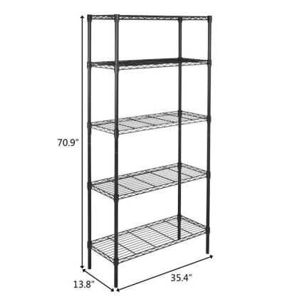 Ktaxon 5-Tier Wire Shelving Storage Shelf Pantry Closet G666-G510001511 - Black - Open Box alternate image