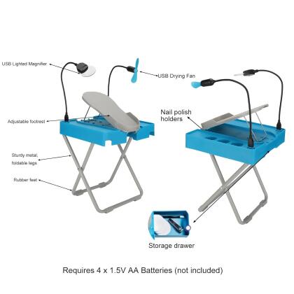 Salon Step The Beauty Footrest for Easy At-Home Pedicures Treat Your Feet - Blue - Open Box alternate image